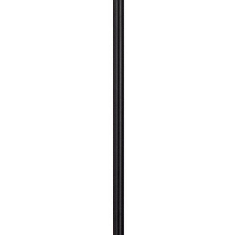 61 Inch Modern Floor Lamp Hanging Mesh Shade Metal Base Black By Casagear Home BM282165