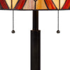 Eli 24 Inch Tiffany Style Table Lamp Glass Shade Antique Bronze By Casagear Home BM282167