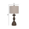 30 Inch 2 Table Lamps Resin Accent Turned Base Rustic Wood Brown Beige By Casagear Home BM282180