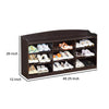 48 Inch Classic Wood Shoe Rack 9 Cubbies Elegant Wood Grains Dark Brown By Casagear Home BM282631