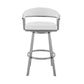 Oliver 25 Inch Modern Counter Stool Chair Vegan Leather Swivel White By Casagear Home BM282634