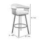 Oliver 25 Inch Modern Counter Stool Chair Vegan Leather Swivel White By Casagear Home BM282634