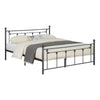 Olly Modern Queen Size Bed, Heavy Steel Metal Frame, Slatted, Matte Black By Casagear Home