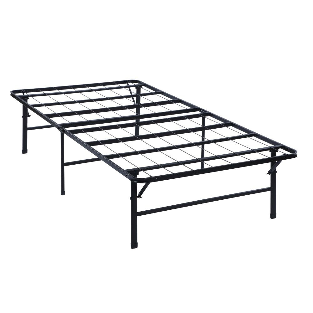 Folding Bed Frame Queen, Heavy Gauge Steel Metal, Underbed Space, Black By Casagear Home