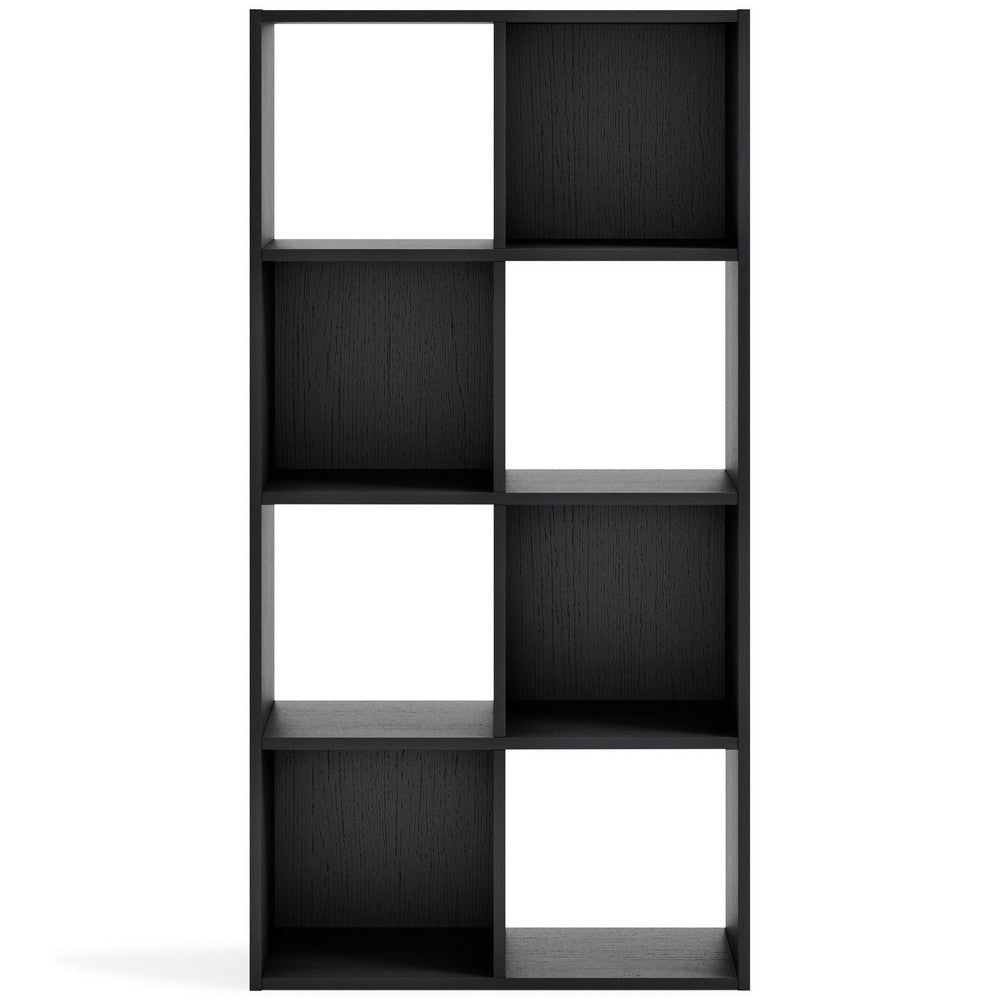 Zayla 48 Inch Tall Wood Bookcase Organizer 8 Cube Compartments Black By Casagear Home BM283052