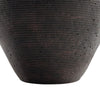 Dale 17 Inch Round Polyresin Vase Tightly Ribbed Texture Antique Brown By Casagear Home BM283063