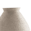 Dale 17 Inch Round Polyresin Vase Tightly Ribbed Texture Antique Beige By Casagear Home BM283065