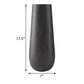 Fin 18 Inch Cylindrical Metal Vase Subtly Textured Antique Blackened Brown By Casagear Home BM283067