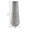 Fin 21 Inch Cylindrical Metal Vase Subtly Textured Antique Gray White By Casagear Home BM283068