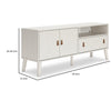 59 Inch TV Media Entertainment Console 1 Drawer 2 Cabinets Antique White By Casagear Home BM283112