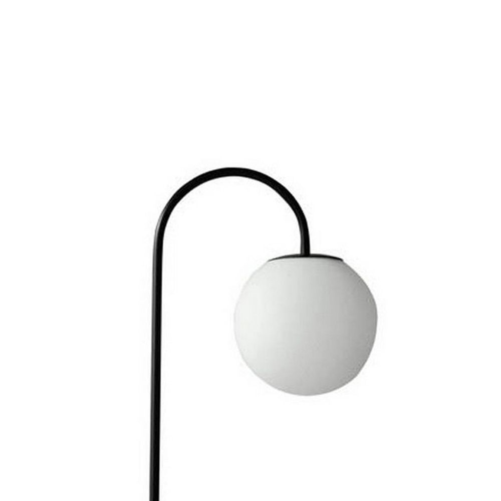 63 Inch Modern Metal Floor Lamp Frosted Glass Globe Shade Black White By Casagear Home BM283119