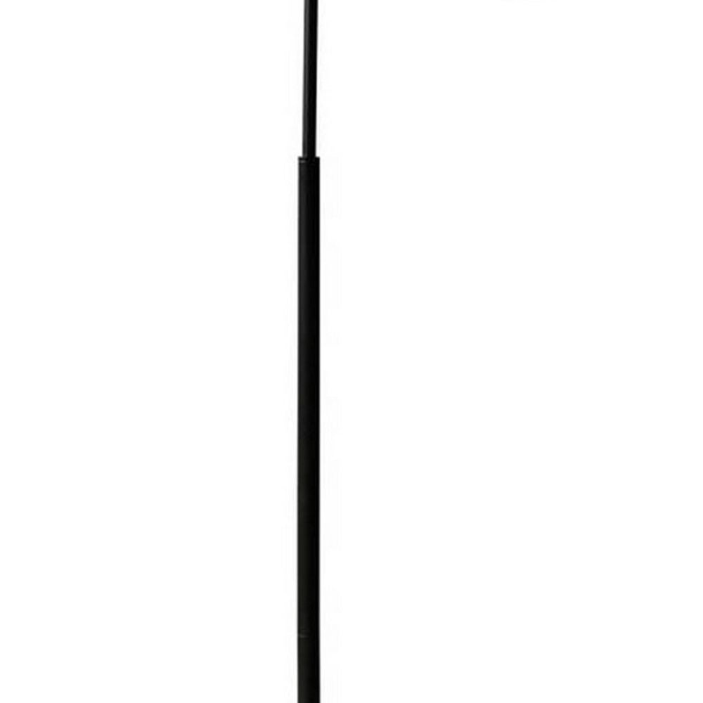 63 Inch Modern Metal Floor Lamp Frosted Glass Globe Shade Black White By Casagear Home BM283119