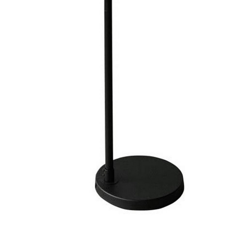 63 Inch Modern Metal Floor Lamp Frosted Glass Globe Shade Black White By Casagear Home BM283119