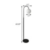 63 Inch Modern Metal Floor Lamp Frosted Glass Globe Shade Black White By Casagear Home BM283119