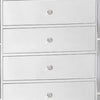 Eli 46 Inch Modern Wood Tall Dresser Chest 5 Drawers Mirrored White By Casagear Home BM283147