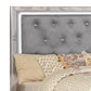 Eli Crystal Tufted Queen Bed LED Mirror Inlays Wood Gray Velvet Silver By Casagear Home BM283198