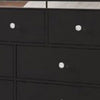 Eli 57 Inch Deluxe 7 Drawer Dresser Mirrored Trim Wood Frame Black By Casagear Home BM283200