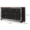 Eli 57 Inch Deluxe 7 Drawer Dresser Mirrored Trim Wood Frame Black By Casagear Home BM283200