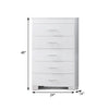 Vin 48 Inch Modern Tall Dresser Chest 5 Gliding Drawers Crisp White By Casagear Home BM283224