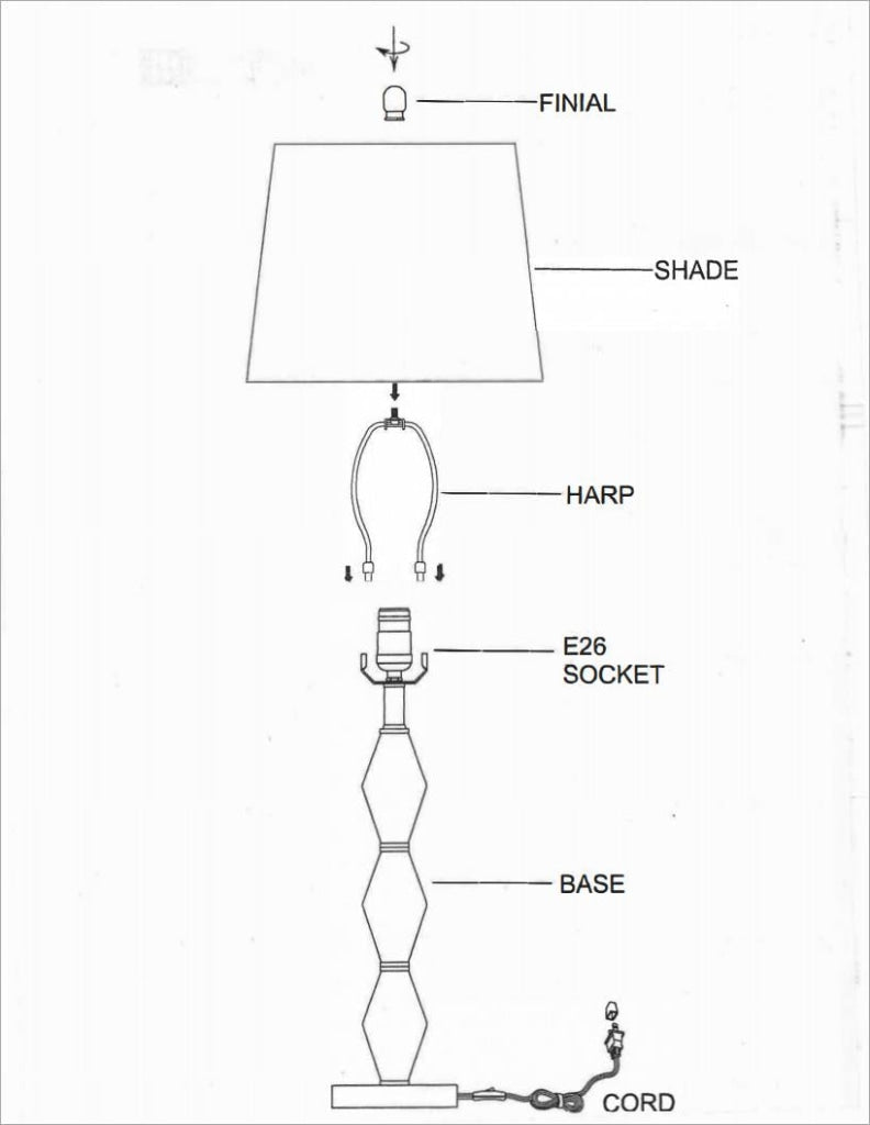 Ruth 30 Inch Accent Table Lamp Glass Diamond Pedestal Base White Silver By Casagear Home BM283265