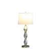 Ruth 30 Inch Accent Table Lamp Glass Diamond Pedestal Base White Silver By Casagear Home BM283265