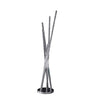 49 Inch Floor Lamp, Five Lighting Rods, Strong Metal Base, Silver, Chrome By Casagear Home