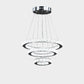 12- 47 Inch Ringed Adjustable Chandelier, 3 Circles Design, Chrome Silver By Casagear Home