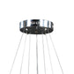 12- 47 Inch Ringed Adjustable Chandelier 3 Circles Design Chrome Silver By Casagear Home BM283277