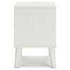 Luna 22 Inch Wood Nightstand 1 Drawer Faux Leather Knobs White Finish By Casagear Home BM283315