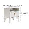 Luna 22 Inch Wood Nightstand 1 Drawer Faux Leather Knobs White Finish By Casagear Home BM283315