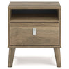 Luna 22 Inch Wood Nightstand 1 Shelf 1 Drawer Rich Light Brown Finish By Casagear Home BM283317