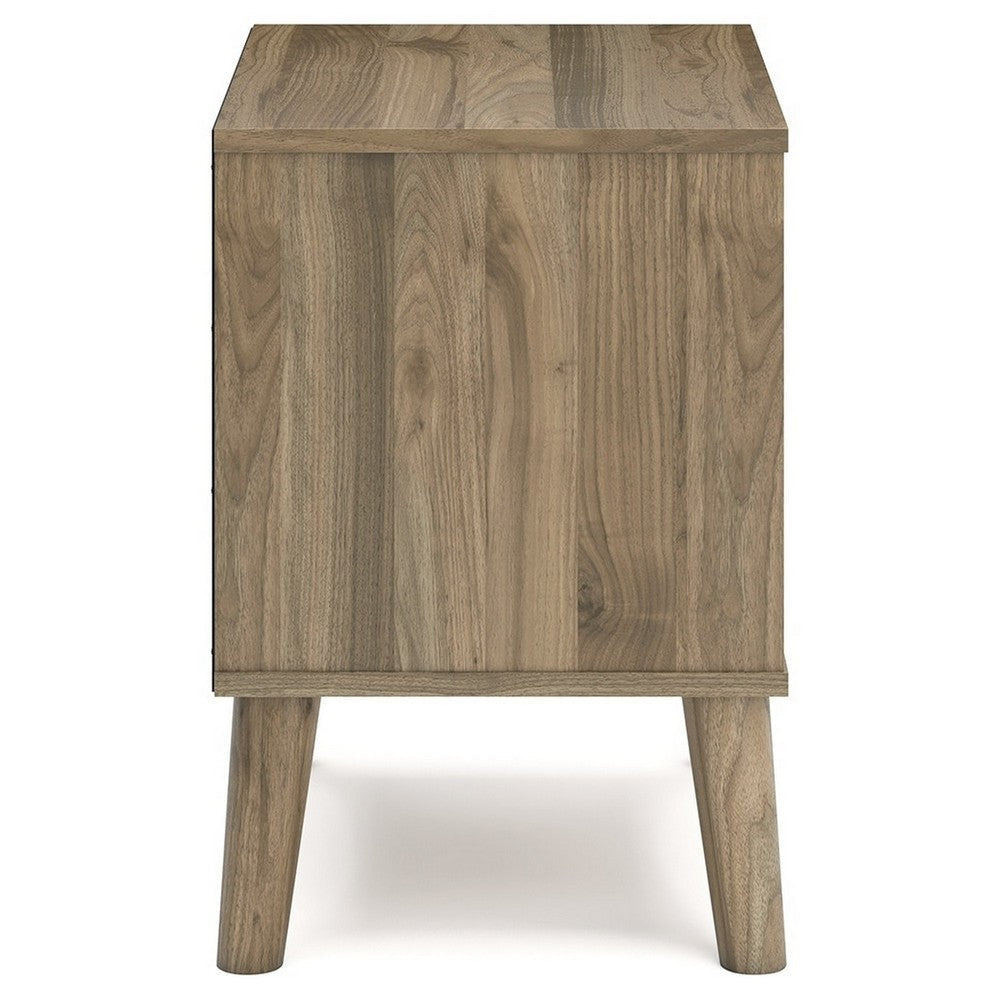 Luna 22 Inch Wood Nightstand 1 Shelf 1 Drawer Rich Light Brown Finish By Casagear Home BM283317