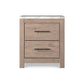 Ariel 25 Inch Rustic Wood Nightstand 2 Drawers White Marble Top Brown By Casagear Home BM283333