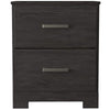 Wren 24 Inch Modern Rustic Wood Nightstand 2 Drawers Oak Grain Black By Casagear Home BM283335