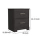 Wren 24 Inch Modern Rustic Wood Nightstand 2 Drawers Oak Grain Black By Casagear Home BM283335