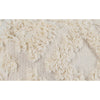 24 Inch Cotton Accent Pouf Handwoven Textured Geometric Shag Off White By Casagear Home BM283648