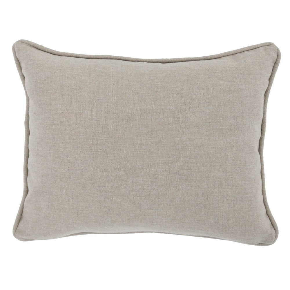 12 x 16 Square Linen Accent Throw Pillow Tribal Accent Piped Edges Ivory By Casagear Home BM283664