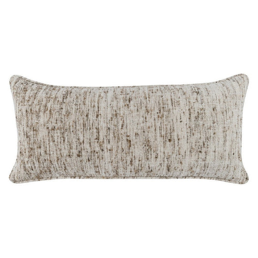 16 x 36 Accent Lumbar Throw Pillow, High Low Texture, Woven Fabric, Ivory By Casagear Home