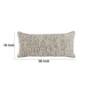 16 x 36 Accent Lumbar Throw Pillow High Low Texture Woven Fabric Ivory By Casagear Home BM283681