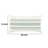 14 x 26 Accent Lumbar Throw Pillow Stripe Design Eucalyptus White Green By Casagear Home BM283688