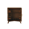 Ian 36 Inch 2 Door Bar Cabinet Mahogany Wood Wine Rack Walnut Brown By Casagear Home BM283833