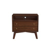 Ian 28 Inch 2 Drawer Nightstand Open Cubby Mahogany Wood Walnut Brown By Casagear Home BM283835