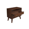 Ian 28 Inch 2 Drawer Nightstand Open Cubby Mahogany Wood Walnut Brown By Casagear Home BM283835