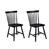 Ray 18 Inch Dining Side Chair Rubberwood Windsor Back Set of 2 Black By Casagear Home BM283868