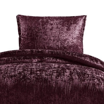 Jay 2 Piece Twin Comforter Set Purple Polyester Velvet Deluxe Texture By Casagear Home BM283901