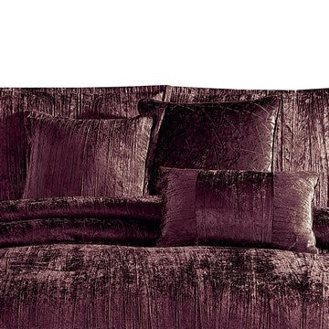 Jay 7 Piece Queen Comforter Set Purple Polyester Velvet Deluxe Texture By Casagear Home BM283902