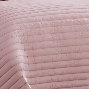 Cabe 2 Piece Twin Comforter Set Polyester Puffer Channel Quilt Rose Pink By Casagear Home BM283913