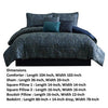 Clover 7 Piece Soft Polyester King Comforter Set Jacquard Pattern Teal By Casagear Home BM283916