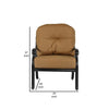 Zoe 28 Inch Outdoor Patio Club Chair Cushion Set of 2 Aluminum Brown By Casagear Home BM283991