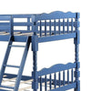 Alice Classic Twin Bunk Bed with Ladder Guard Rail Carved Legs Blue By Casagear Home BM284021